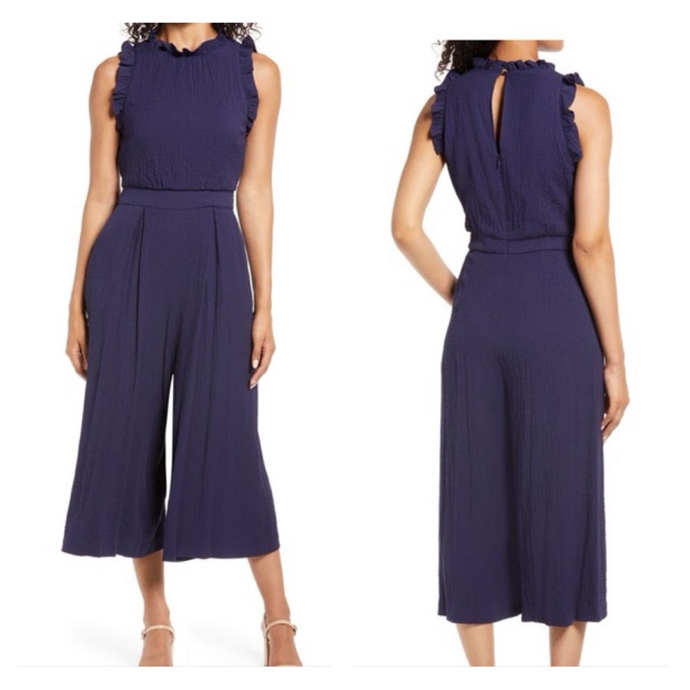 NWT Vince Camuto Ruffle Wide Leg Jumpsuit Size 14